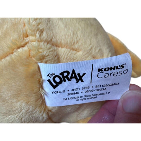 Dr. Seuss The Lorax 12" Plush Doll Stuffed Animal Kohl's EUC - Picture 3 of 3